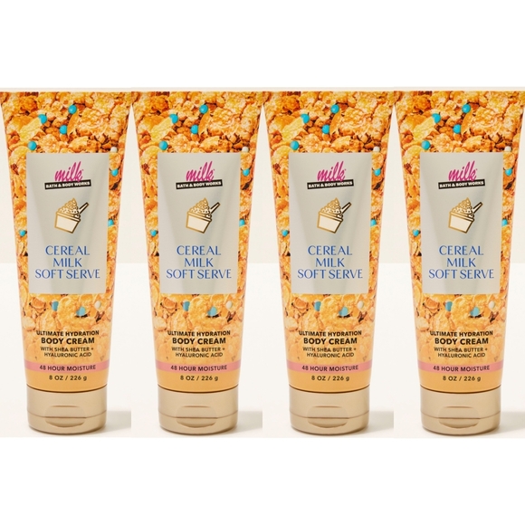 Bath & Body Works Other - Bath & Body Works Milk Bar Cereal Milk Soft Serve Body Cream Set of 4 NEW